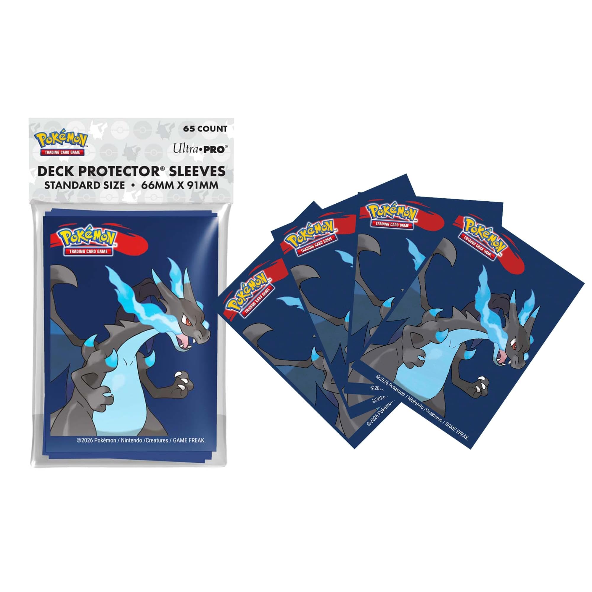 Ultra PRO - Mega Charizard X 65-Count Deck Protector Sleeves for Pokémon Trading Card Game