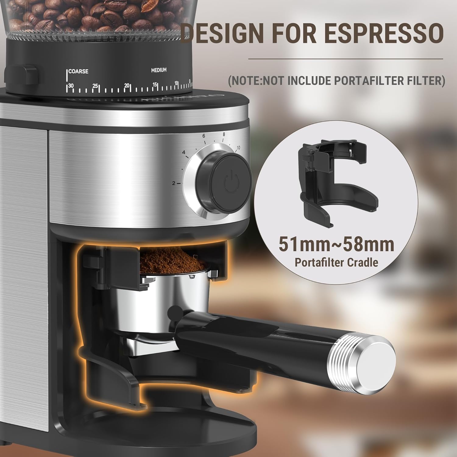 Coffee Grinder, Electric Conical Burr Grinder with 30 Grind Settings for 2-12 Cups, Adjustable Burr Mill for Home Use