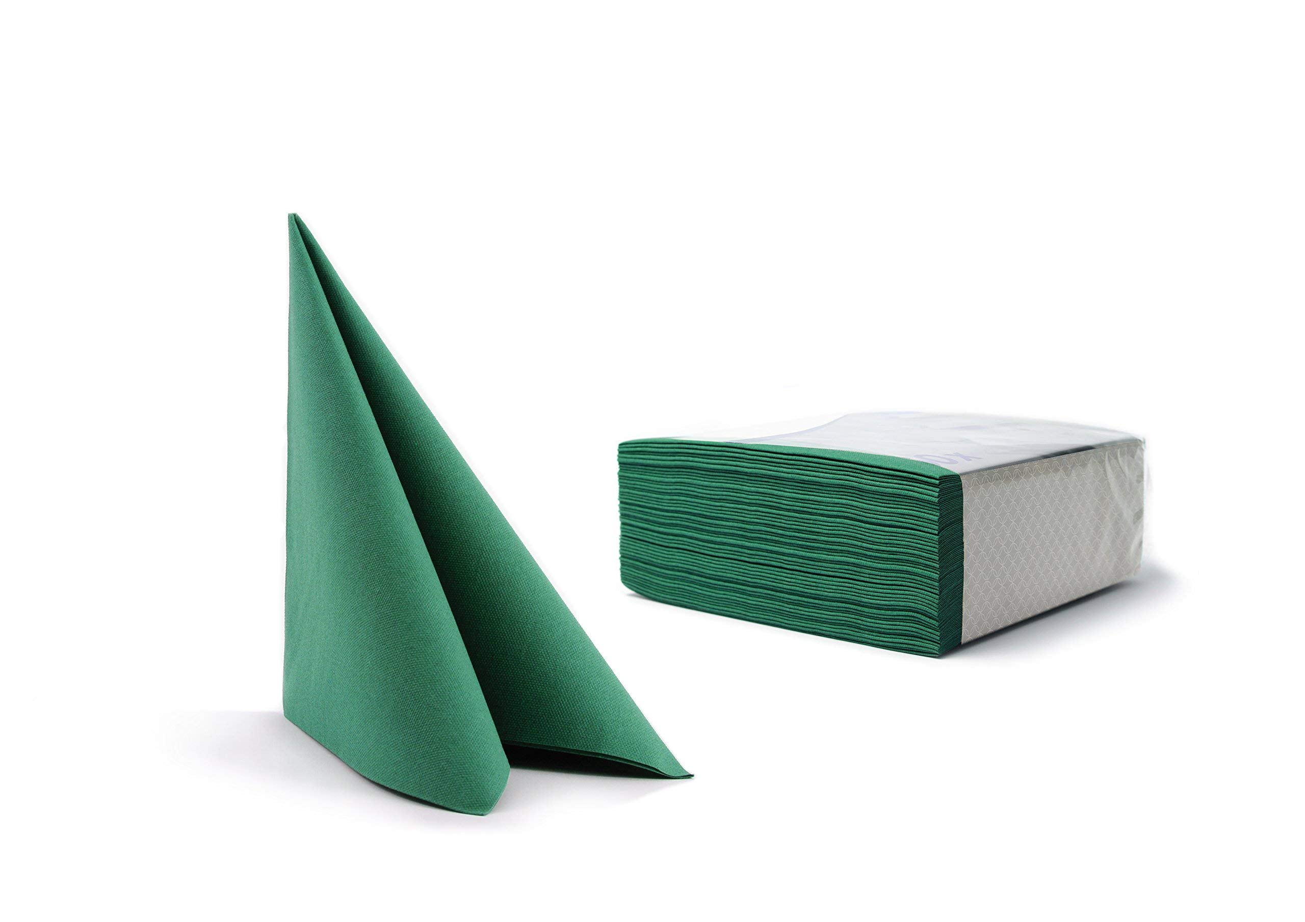 Alvotex Chic Airlaid 50 Napkins, Fabric-Like, Disposable Napkin, Green, 40 x 40 cm