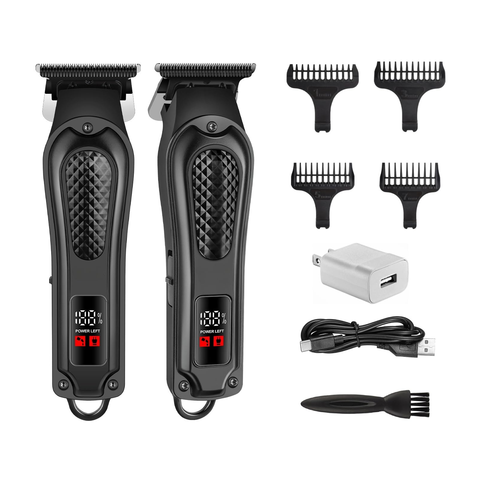 Cortadora de pelo profesional para hombres, máquina de corte de pelo recargable inalámbrica para barba, cuello, patillas afiladas, 2 velocidades