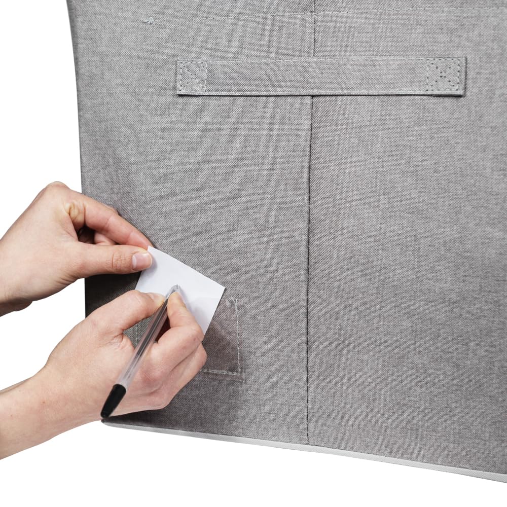 VIRSUS Scatole per Armadio in Tessuto GRIGIO con Finestra 1792, misura 50x33x40 cm, Capacità 66 Litri, Organizer Salvaspazio per Vestiti, Struttura in Metallo, Maniglie e Cerniera (4)