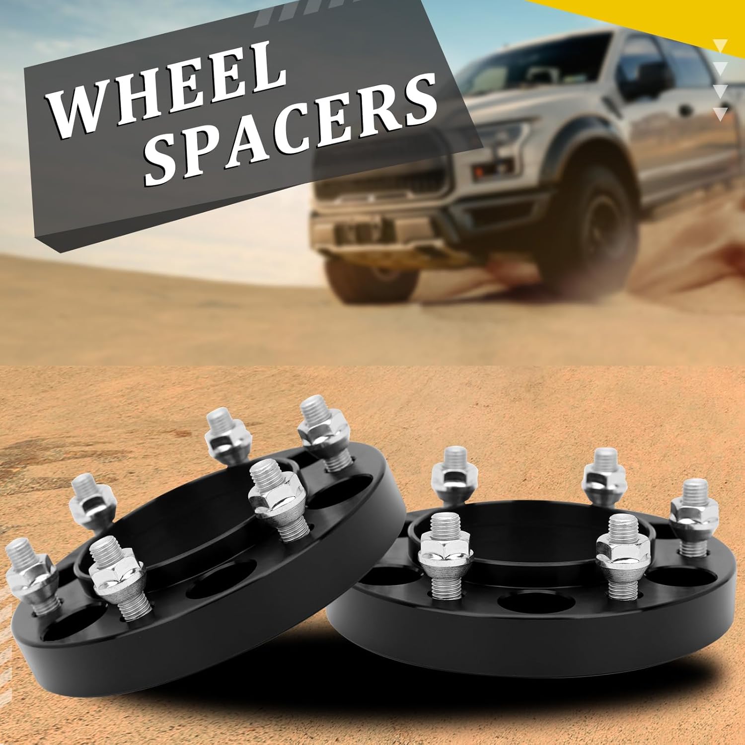 1in Wheel Spacers, 2pcs 6x5.5/6x139.7mm Hubcentric Spacers Adapter (106mm Hub Bore, M12x1.5), Compatible for Toyota 95-22 Tacoma/ 89-22 4-Runner/ 01-07 Sequoia/ 07-14 FJ Cruiser/ 00-06 Tundra