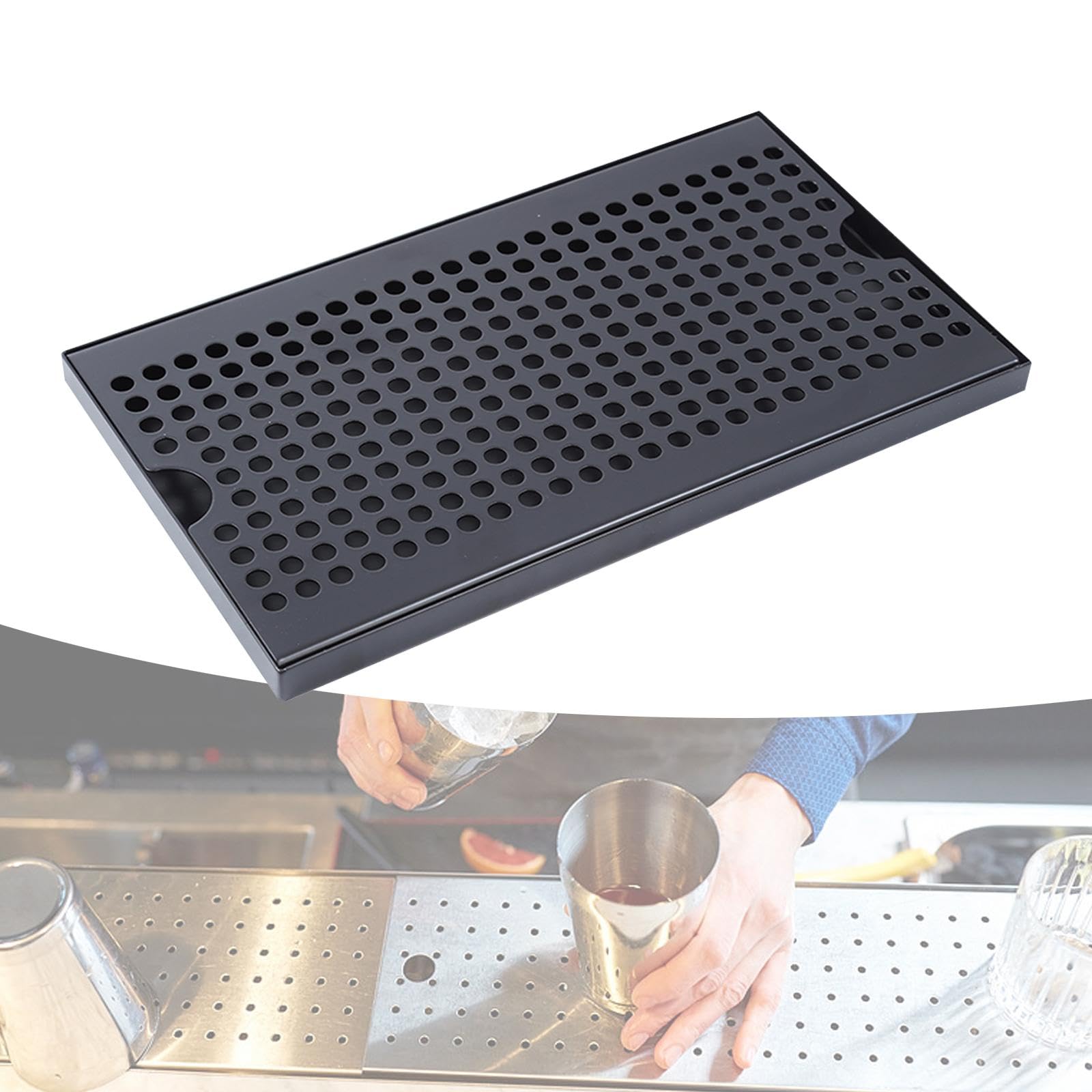 Vaschetta Raccogligocce per Fusti di Birra, Rimovibile, Facile da Pulire, in Acciaio Inox, per Impianti di Spillatura della Birra, 30x17.5x1.5 Cm