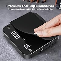 Vista 6 de Báscula Mini de Café Maestri House con Temporizador, Báscula de Espresso Recargable USB-C, Báscula Precisa de 2kg/0.1g para Espresso y Café