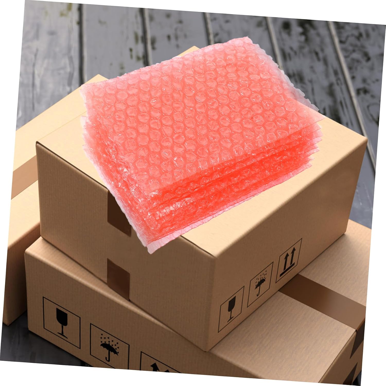 100pcs Red Shockproof Bubble Pouches for Shipping Anti-static Mailing Packaging Bags Easy to Use Single-sided Thickness