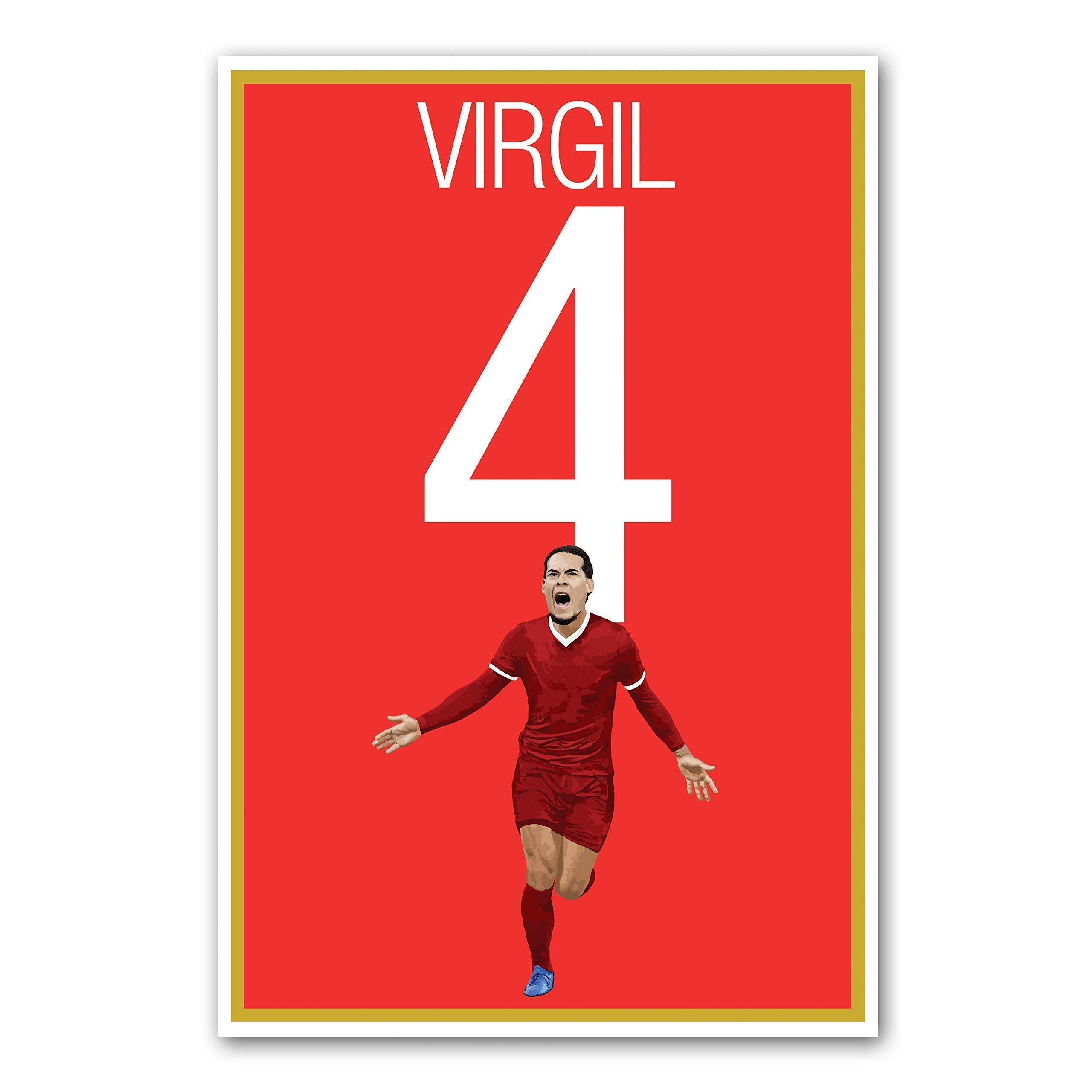 Graphics 17 Virgil van Dijk Poster - Liverpool Soccer Print -Soccer Art - Unframed Football Print - Soccer Decoration - Dutch Soccer Poster Virgil van Dijk Football Art