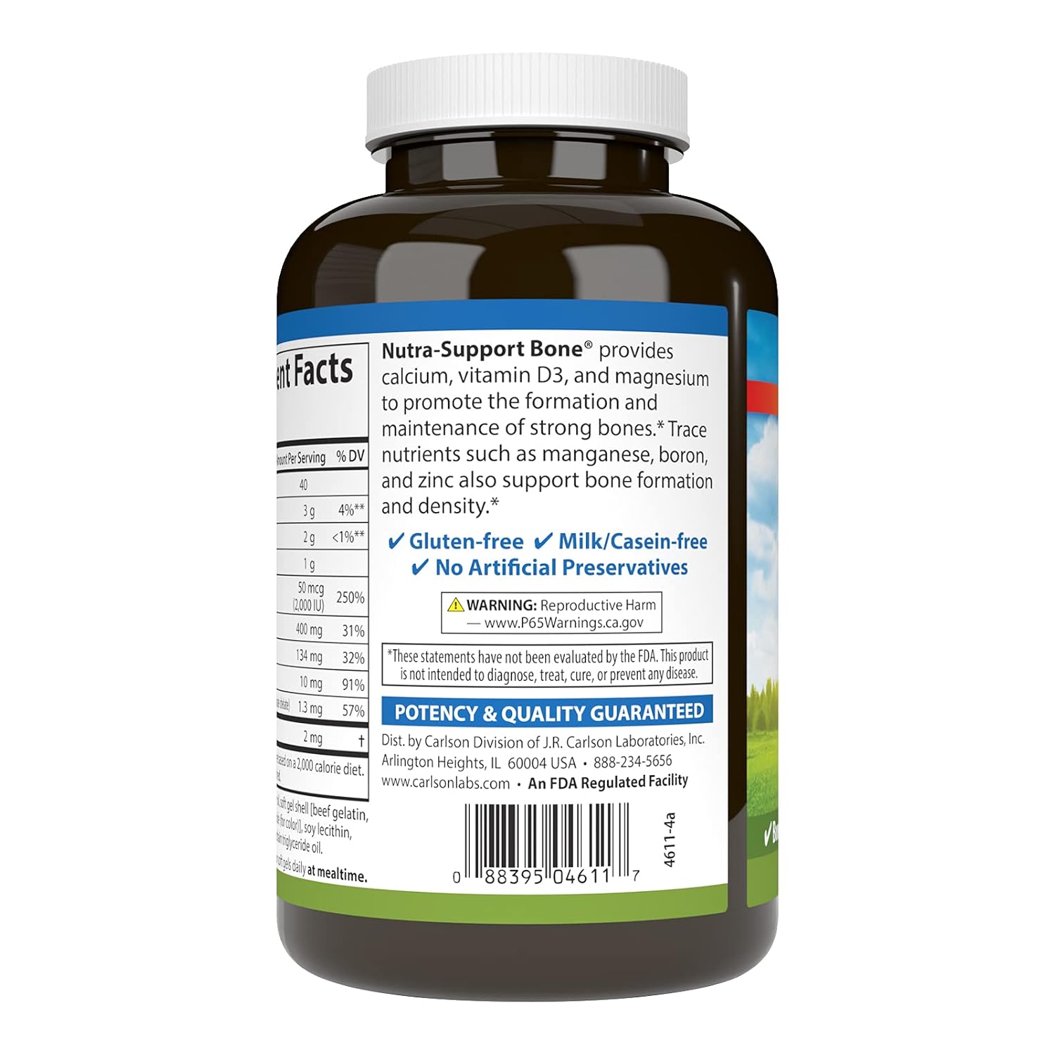 Carlson - Nutra-Support Bone, Calcium, Magnesium & Vitamin D3, Bone Health, Calcium Absorption & Optimal Wellness, 100 Softgels 5 Carlson - Nutra-Support Bone, Calcium, Magnesium & Vitamin D3, Bone Health, Calcium Absorption & Optimal Wellness, 100 Softgels - Image 3