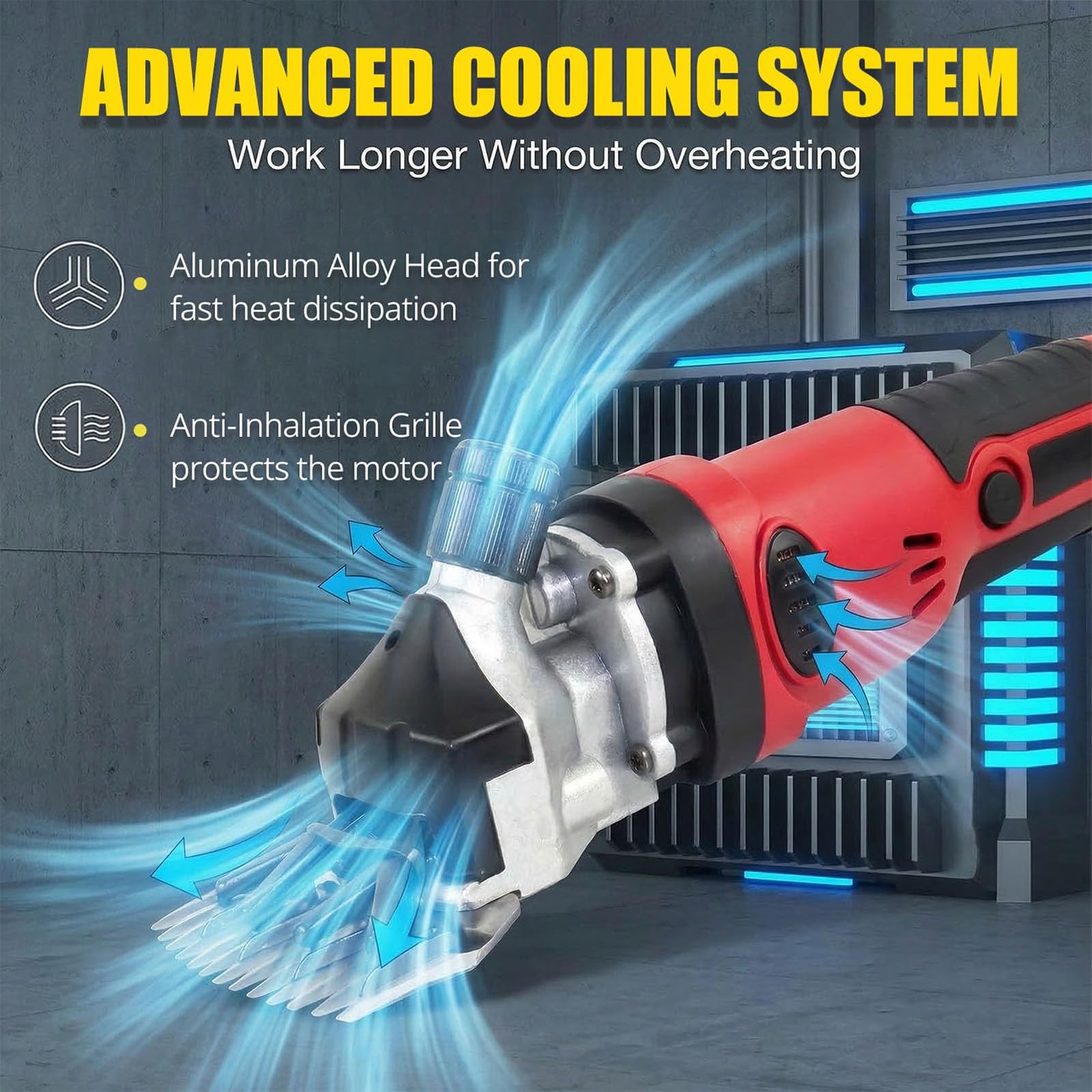 Esquiladora Eléctrica Para Ovejas, Esquiladora Profesional Inalámbrica De 1500 mAh Con 2 Velocidades Y Espaciado De Cuchillas Ajustable, Cuchillas De 13 Dientes, Esquiladora Eléctrica Para L 1Battery