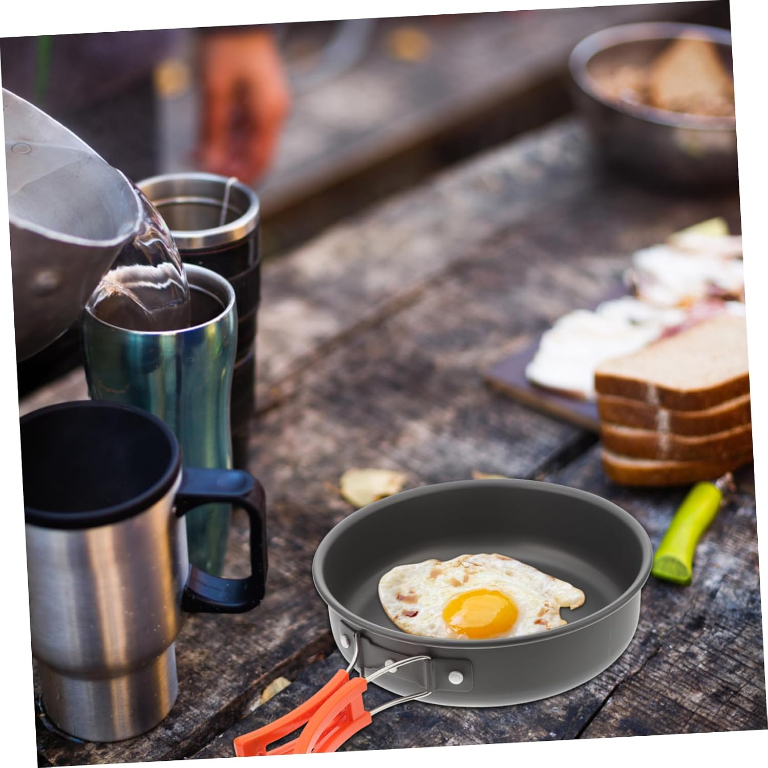 Hemoton Camping Cooking Set Portable Frying Pan Camping Pots and Pans Aluminum Cooking Utensils for Outdoor Activities
