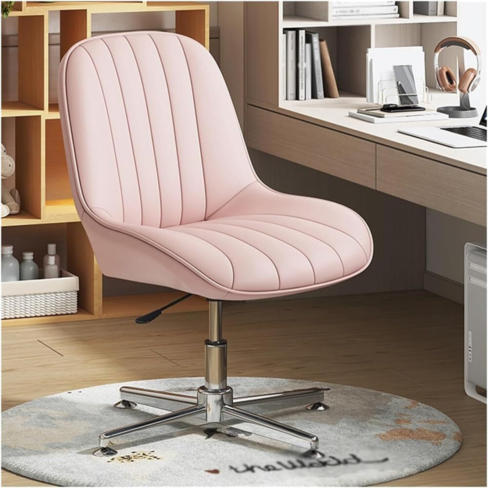 Chaise de courtoisie pivotante en cuir PU pour bureau à domicile chic