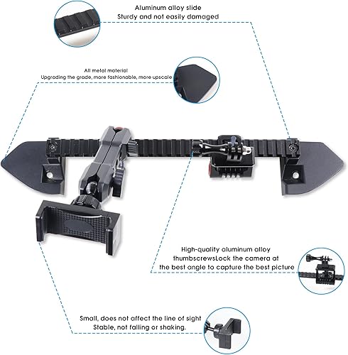 Miniatura 3 de JL Soporte para teléfono de tablero multimontaje + soporte GoPro para Jeep Wrangler JL JLU Jeep Gladiator JT 2 puertas y 4 puertas, riel deslizante