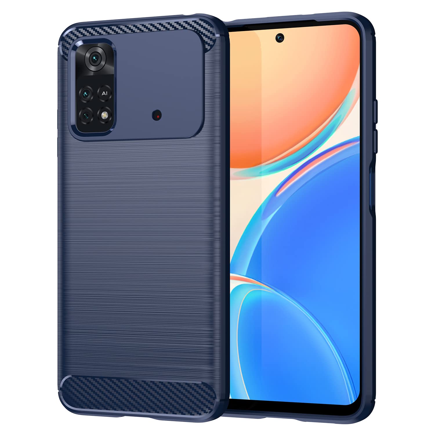 RonRun Cover Per Xiaomi Poco M4 Pro 4G - Custodia Protettiva Antiurto In Silicone TPU Ultrasottile - Blu