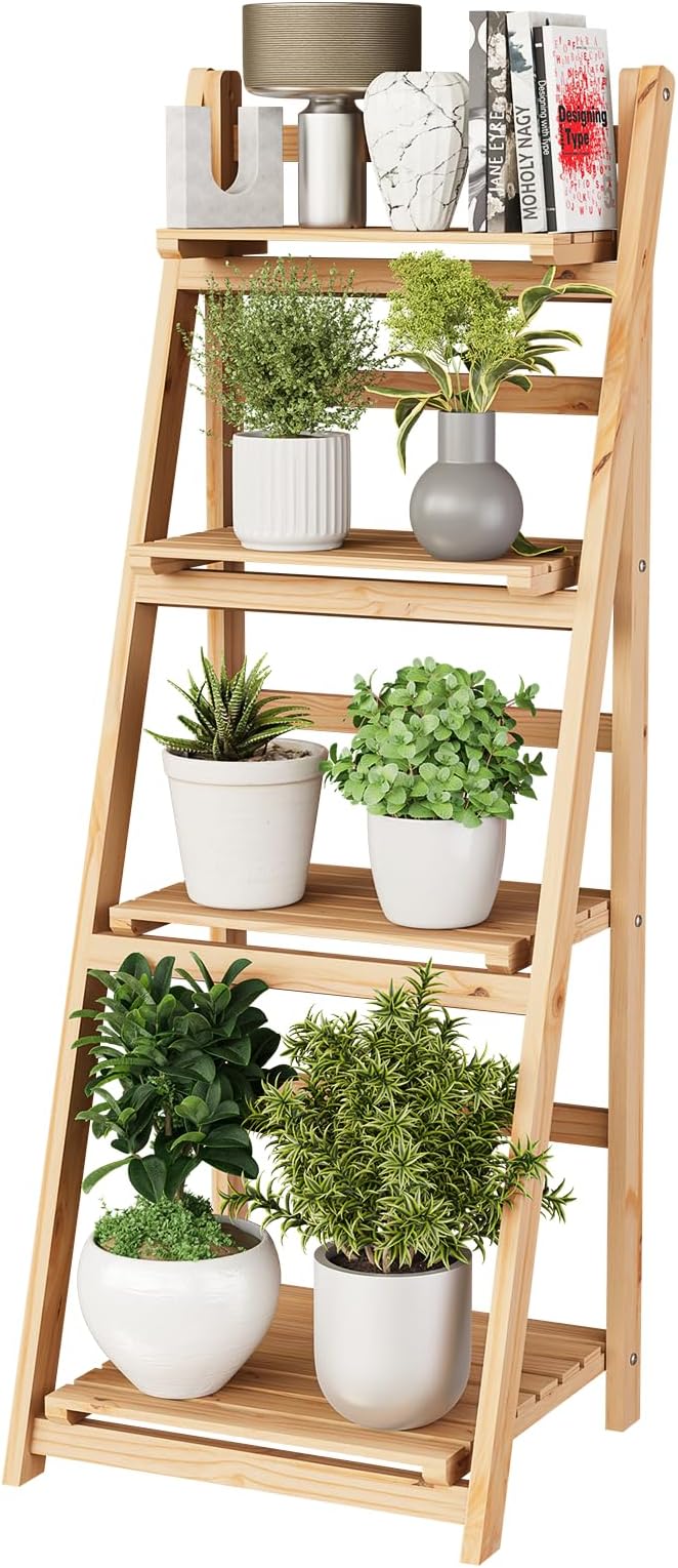 Idzo 植物スタンド はしご棚 ナチュラル WVY6