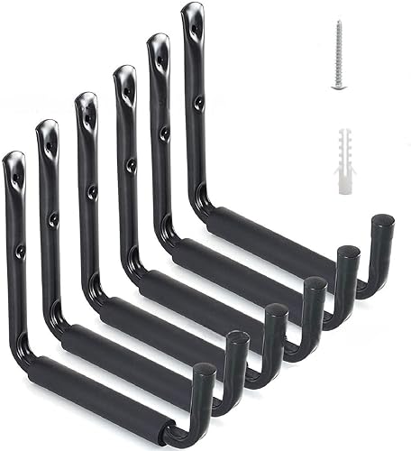 FIAMER Gancho gigante de almacenamiento de garaje resistente con protector de EVA, estante colgante de utilidad montado en la pared para tabla de