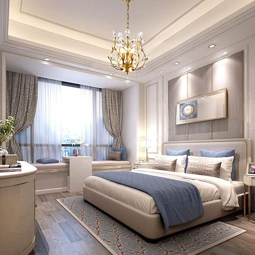 Miniatura 7 de Garwarm Candelabros de cristal de 3 luces, luces de techo, iluminación colgante de cristal, lámparas de techo para sala de estar, comedor,