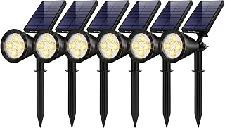 InnoGear 6-Pack Waterproof Solar Spotlights Outdoor - Adjustable Warm White Garden Pathway Lights for Yard Landscape Wall Auto On/Off