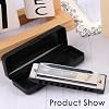 Blues Harmonica in C, Diatonic 10 Holes 20 Tones Mouth Organ Key of C Stainless Steel Mini Blues Harmonica for Kids Adults Beginners and Performers (Silver)