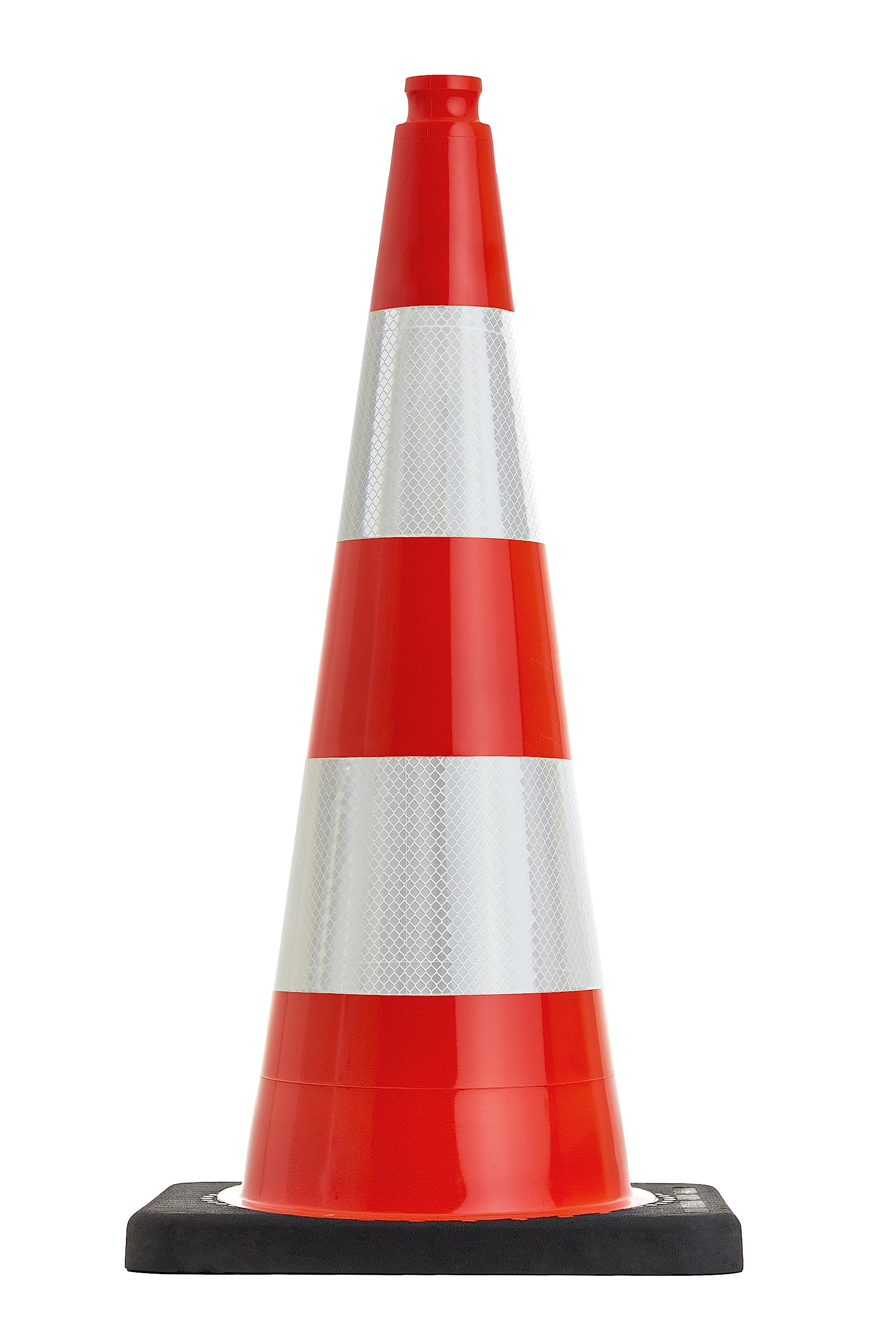 UVV-SHOP Warnkegel, Verkehrsleitkegel, Leitkegel, 75 cm Orange, 2 Reflexstreifen, Typ RA2C reflektierender Kegel