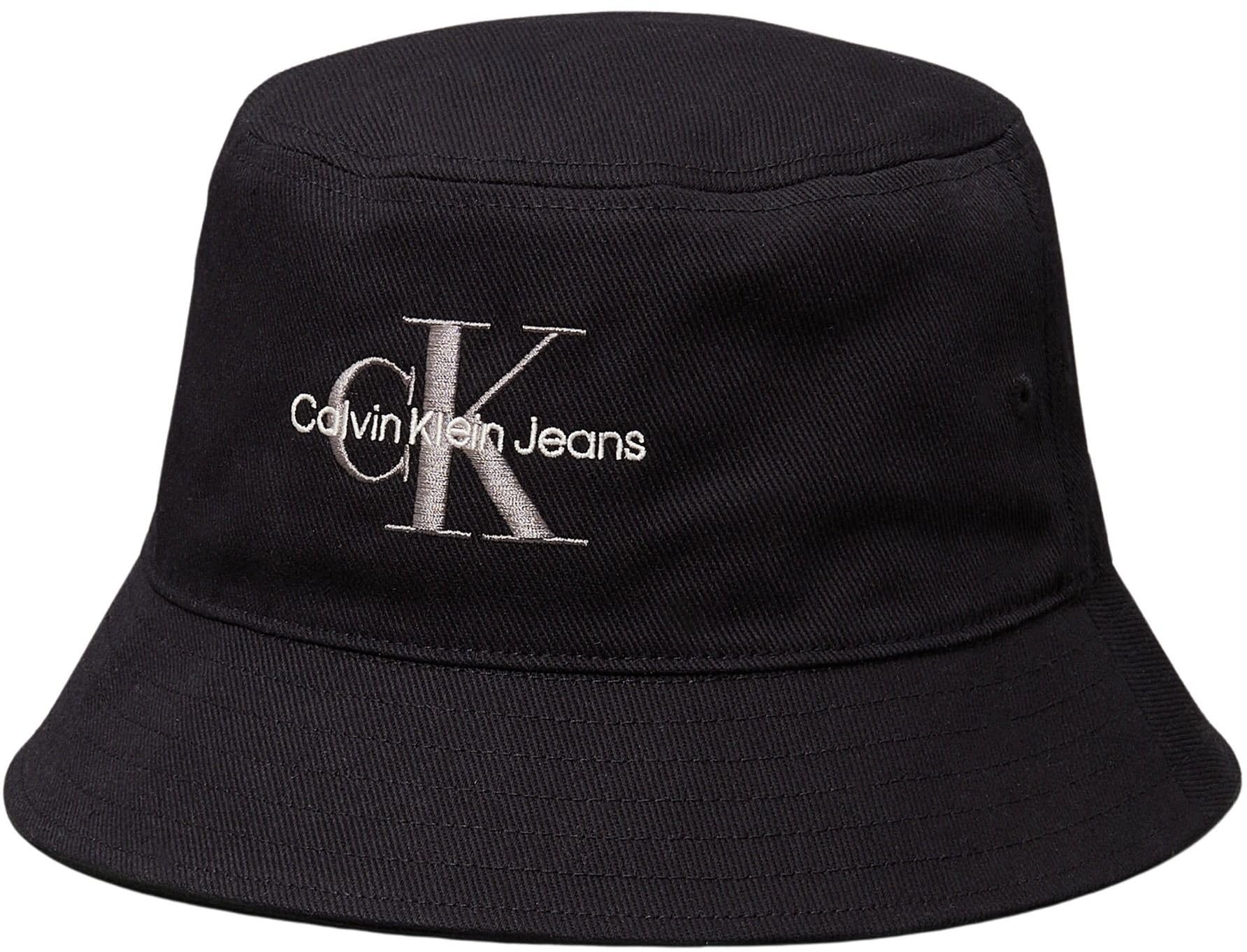 Calvin Klein Jeans Mono Logo Embroidered Bucket Hat, Black, Men