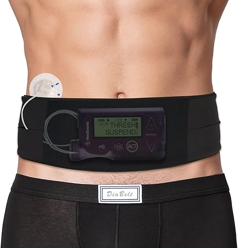 Cinturón de bomba de insulina con bolsa de malla para una fácil operación, soporte médico diabético T1D accesorios banda de cintura con ranuras para