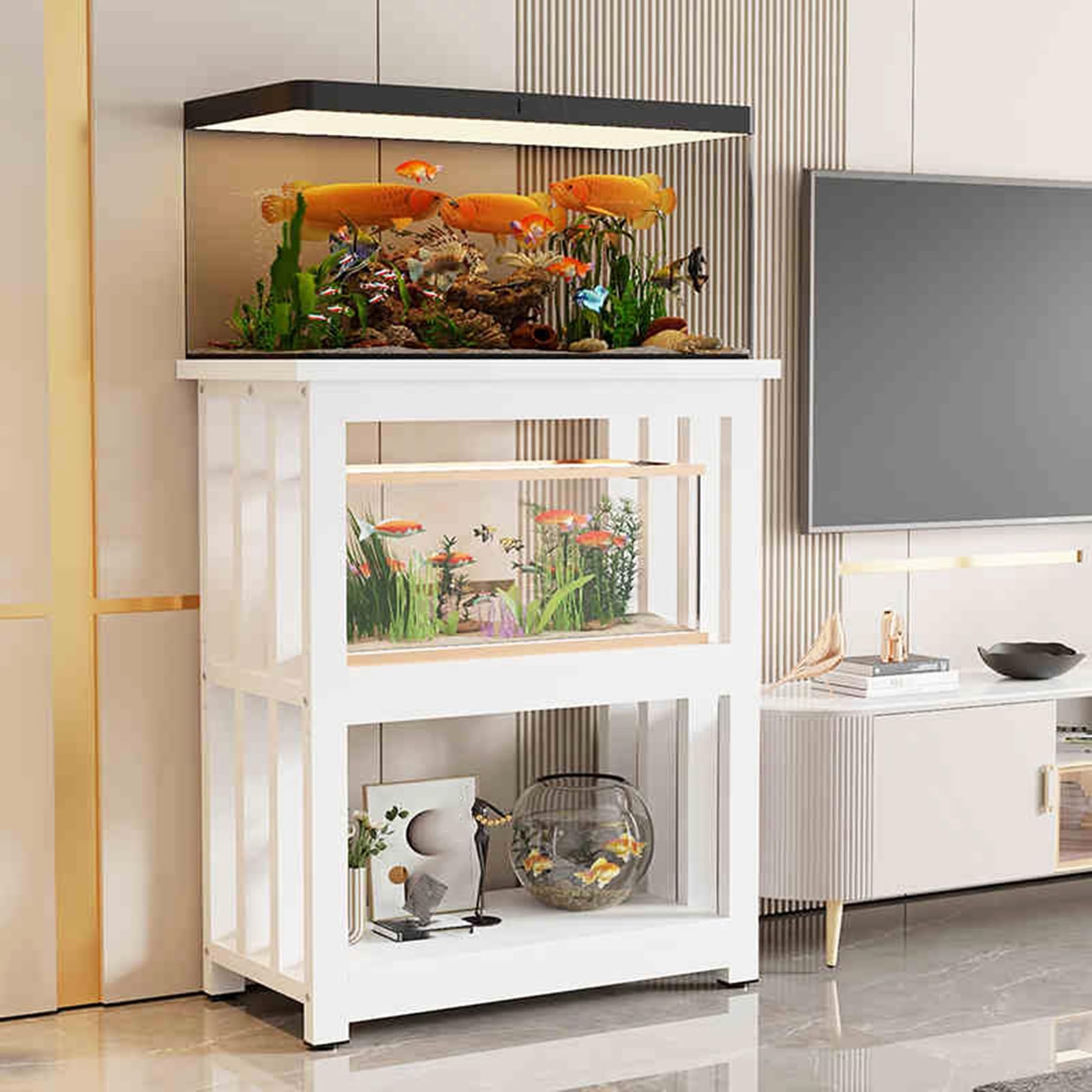 Stojak na akwarium, stojak na akwarium, wytrzymały stojak do akwarium, do salonu, stojak terrarium z półką na rośliny, stojak na zbiornik dla gadów, stojak na zbiornik żółw
