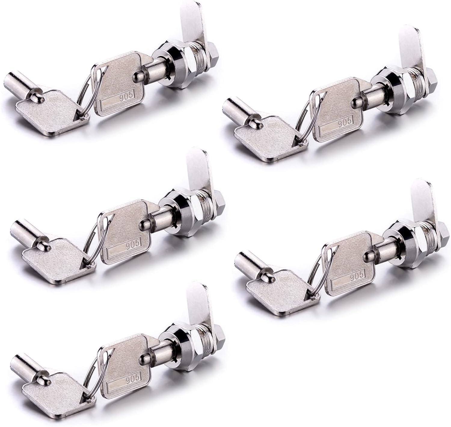 Cerraduras de leva para buzones y taquillas, Cerradura de leva tubular aleación zinc 12 mm for cajón gabinete buzón con llaves plateadas 2 piezas(6pcs Silver)