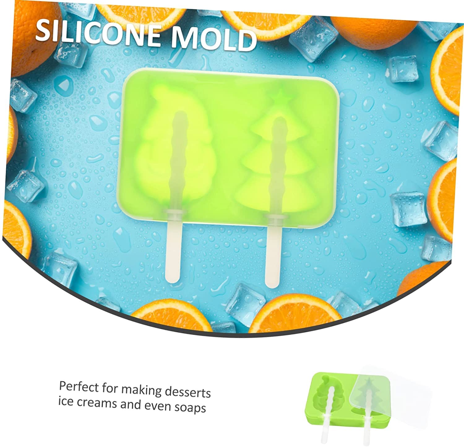 4 pièces moules à crème glacée de noël moules à Bonbons au Chocolat moules à Bonbons en Silicone Fondant sucettes glacées Pliables Savon en Silicone moules à Bonbons de noël Fourniture de