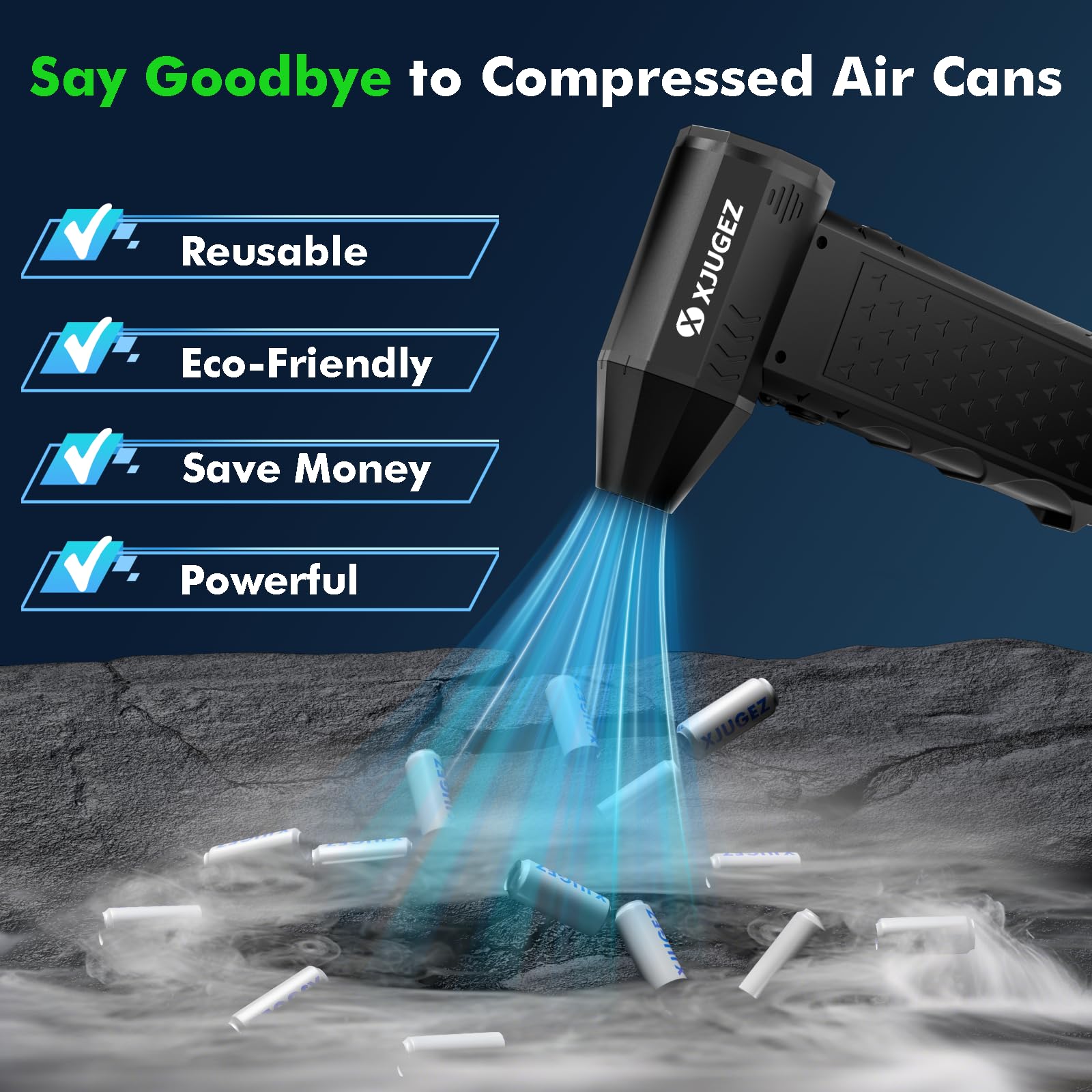 Aria Compressa Elettrico,4 Velocità Elettrico Rimuovi Polvere, Mini Soffiatore a Batteria Portatile come Bomboletta Aria Compressa,130000RPM Air Duster per PC,Tastiera,Auto -Star