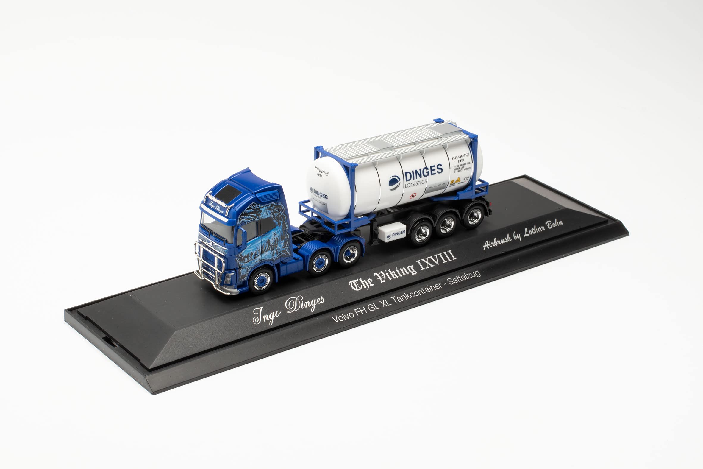 Herpa 122184 Volvo FH Gl. XL 6 x 2 Tank Container Saddle Pulley Ingo Dings Truck Miniature Models Small Model Collector's Item - Image 3