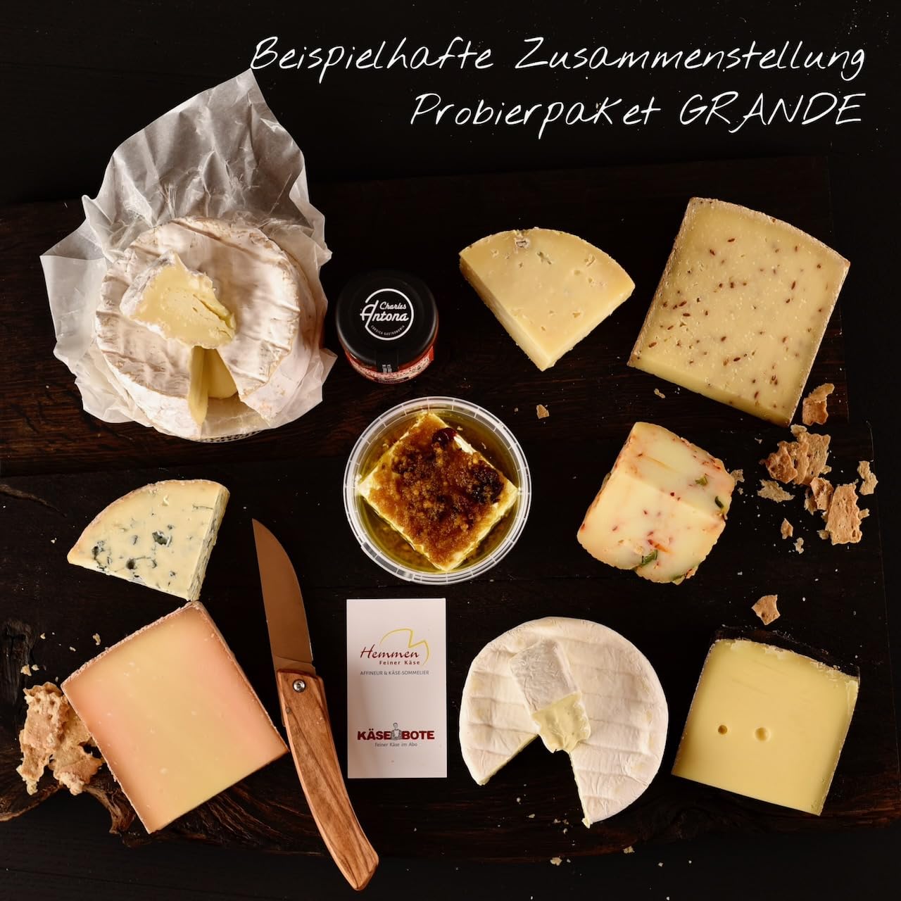 Käseplatte 'Probierpaket Überraschungsauswahl' | GRANDE 9-12 Sorten Käse = 1500g | Grußkarte GRATIS