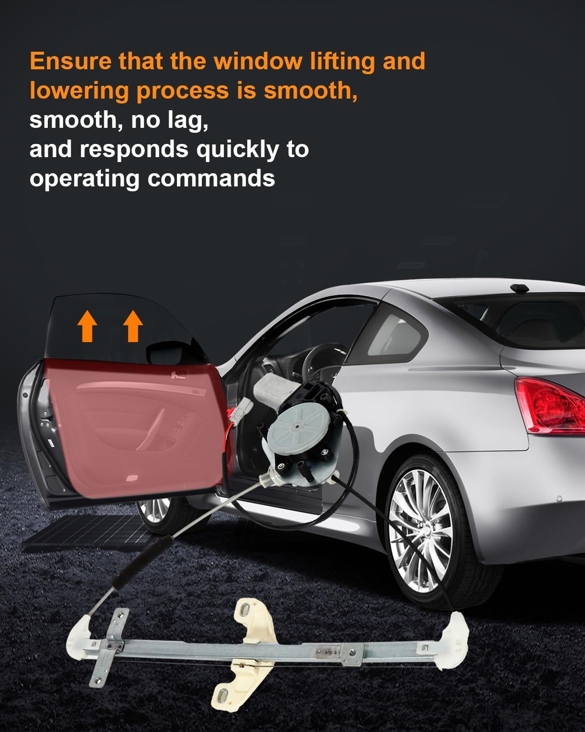 Rear Left Passenger Side Power Window Regulator with Motor Fits for 2001-2005 For H-onda Civic Replace741-744