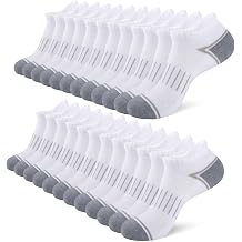 Heatuff 12 Pairs Mens Ankle Running Socks Cushioned Low Cut Athletic Sports Casual Tab Socks