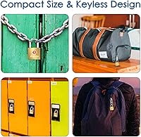 Vista 6 de 4 Pack TSA Approved Travel Luggage Locks with Keys, Solid Brass Copper Keyed Padlock, Small Locks for Suitcase, Backpack, Gym Locker, Jewelry Box