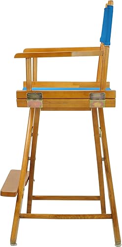 Miniatura 4 de Casual Home 220-05/021-27 - Silla de director de 24 in, marco de roble miel, con lona color turquesa, altura de mostrador