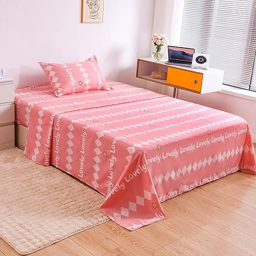 Miniatura 4 de qjmiaofang Juego de edredón de unicornio de 6 piezas, juego de ropa de cama de unicornio rosa con sábanas rosas para niños y niñas, tamaño