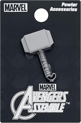 Marvel Thor Hammer - Pin de solapa de peltre, plateado, 1 pulgada