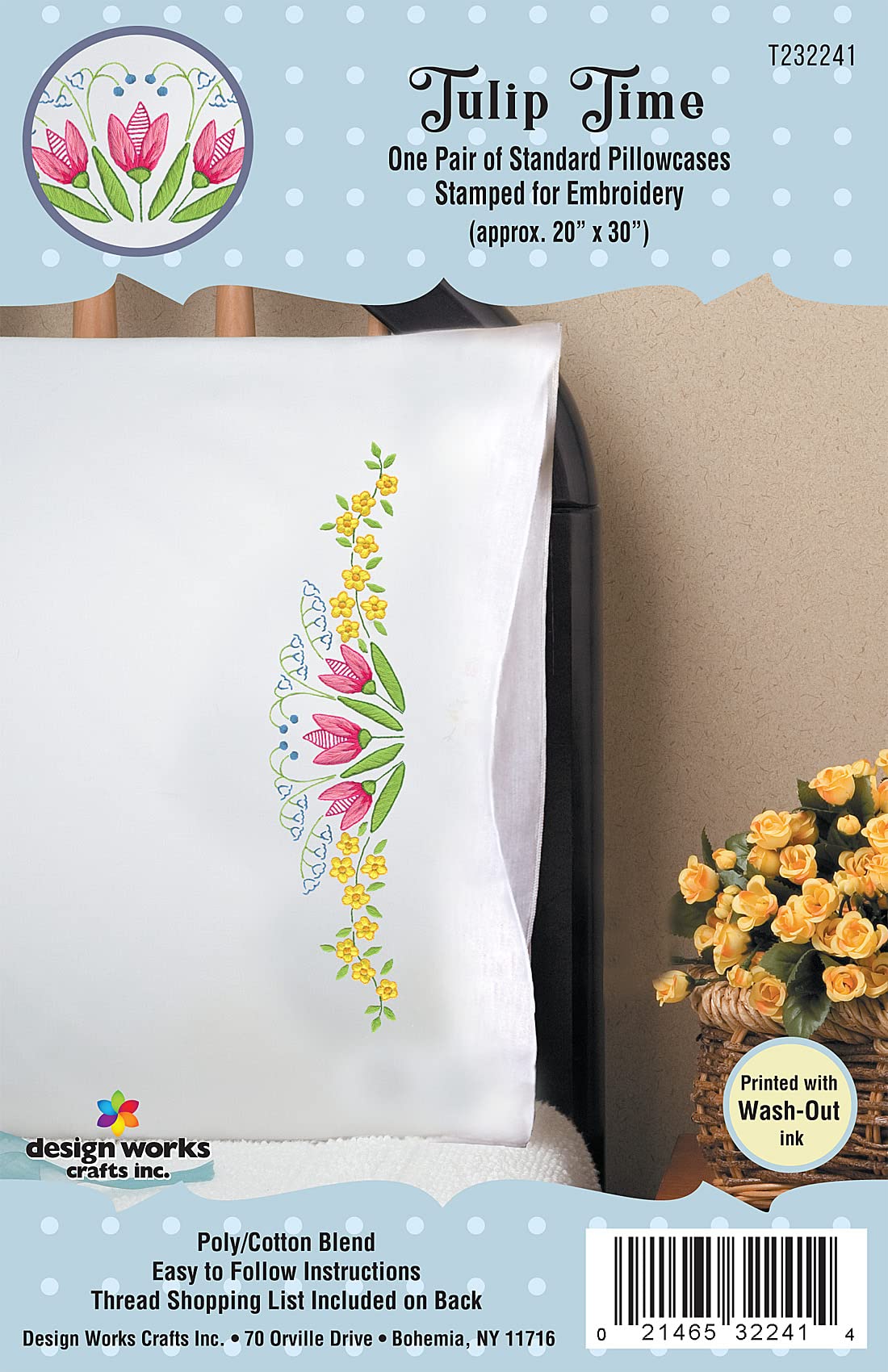 Tulip Time Stamped para fundas de almohada bordadas 2