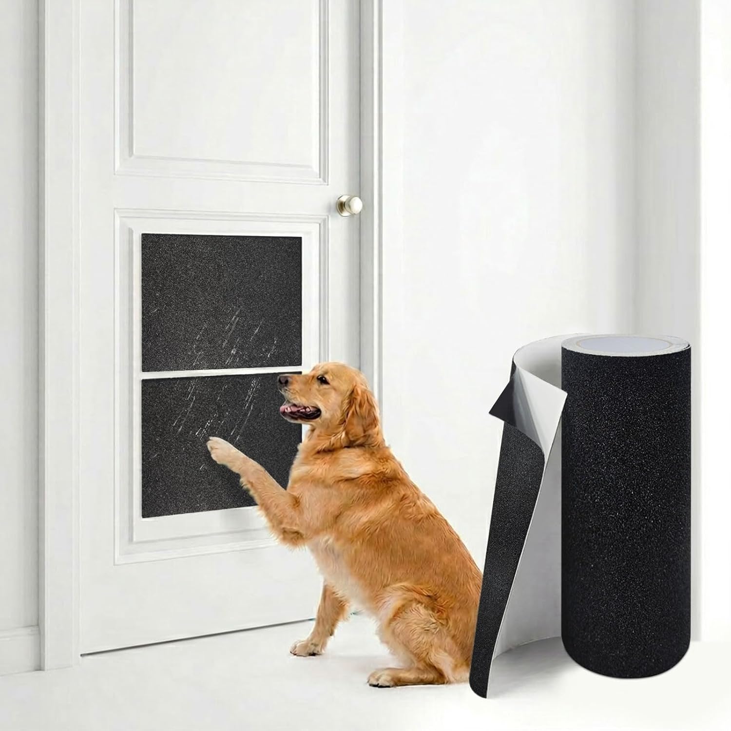 Dog Nail Scratch Board Sandpaper Roll, 80 Grit Self-Adhesive Door Protector