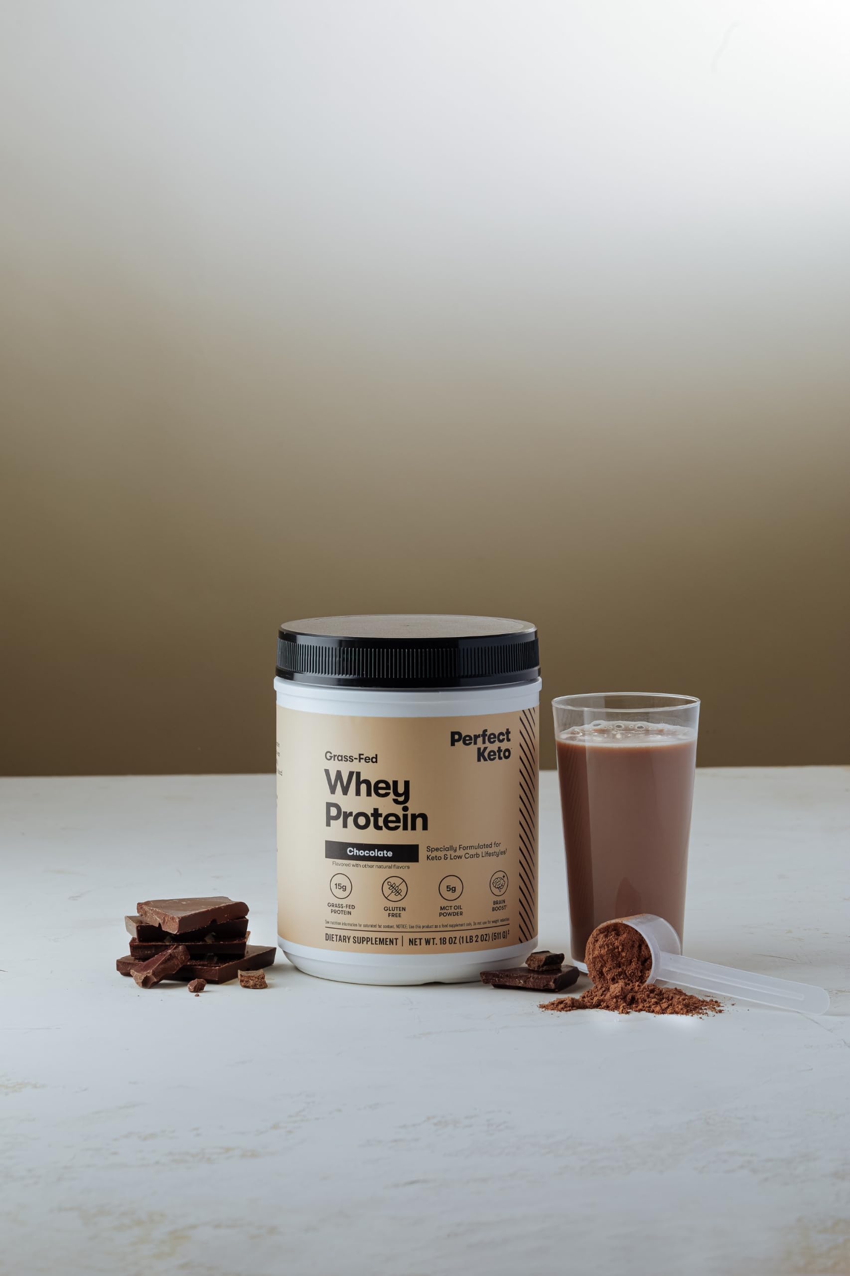 Perfect Keto Whey Isolate Protein Powder, Chocolate | 20 Servings — Amazon image 5