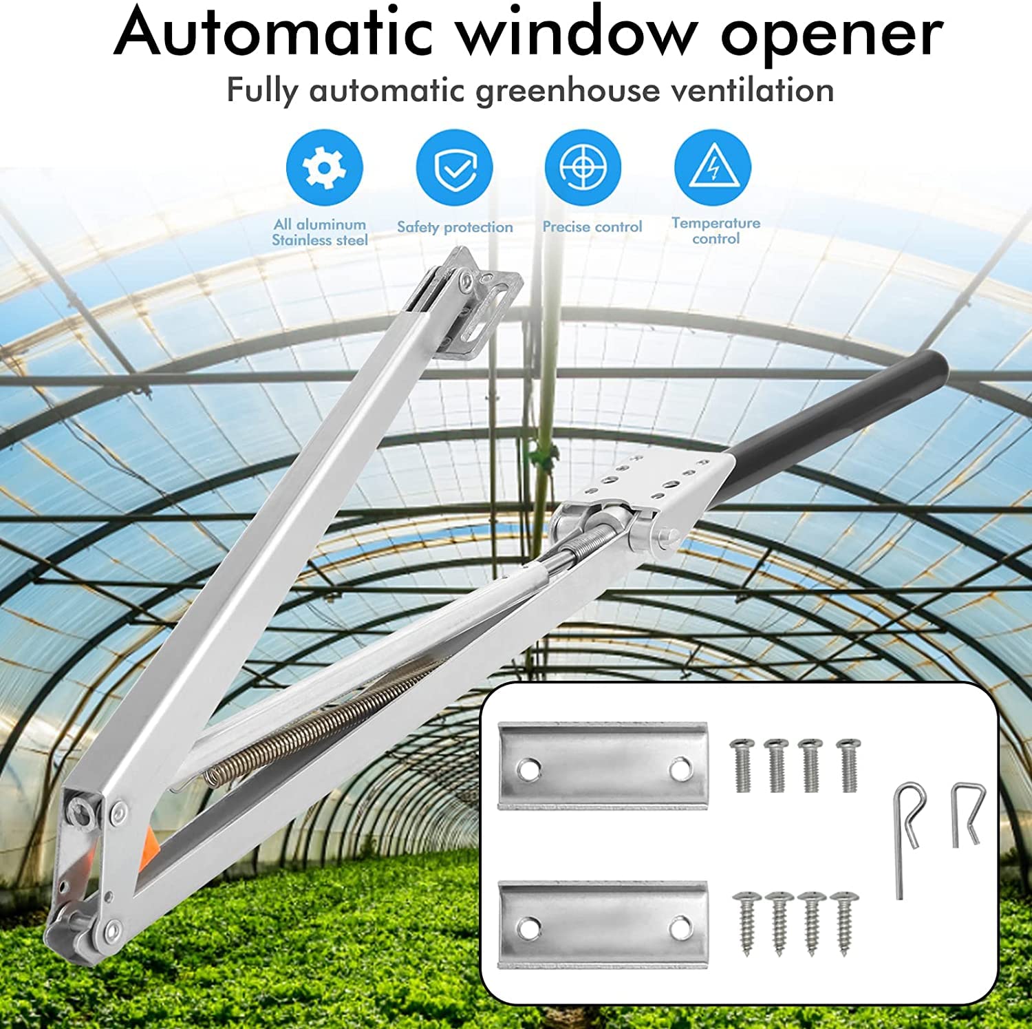 Jadeshay Ouvre-fenêtre Automatique, Ouvre-fenêtre Vent Autovent Serres Automatiques Sensibles à la Chaleur Solaire Accessoires de Serre de Toit pour Serres et Abris de Jardin