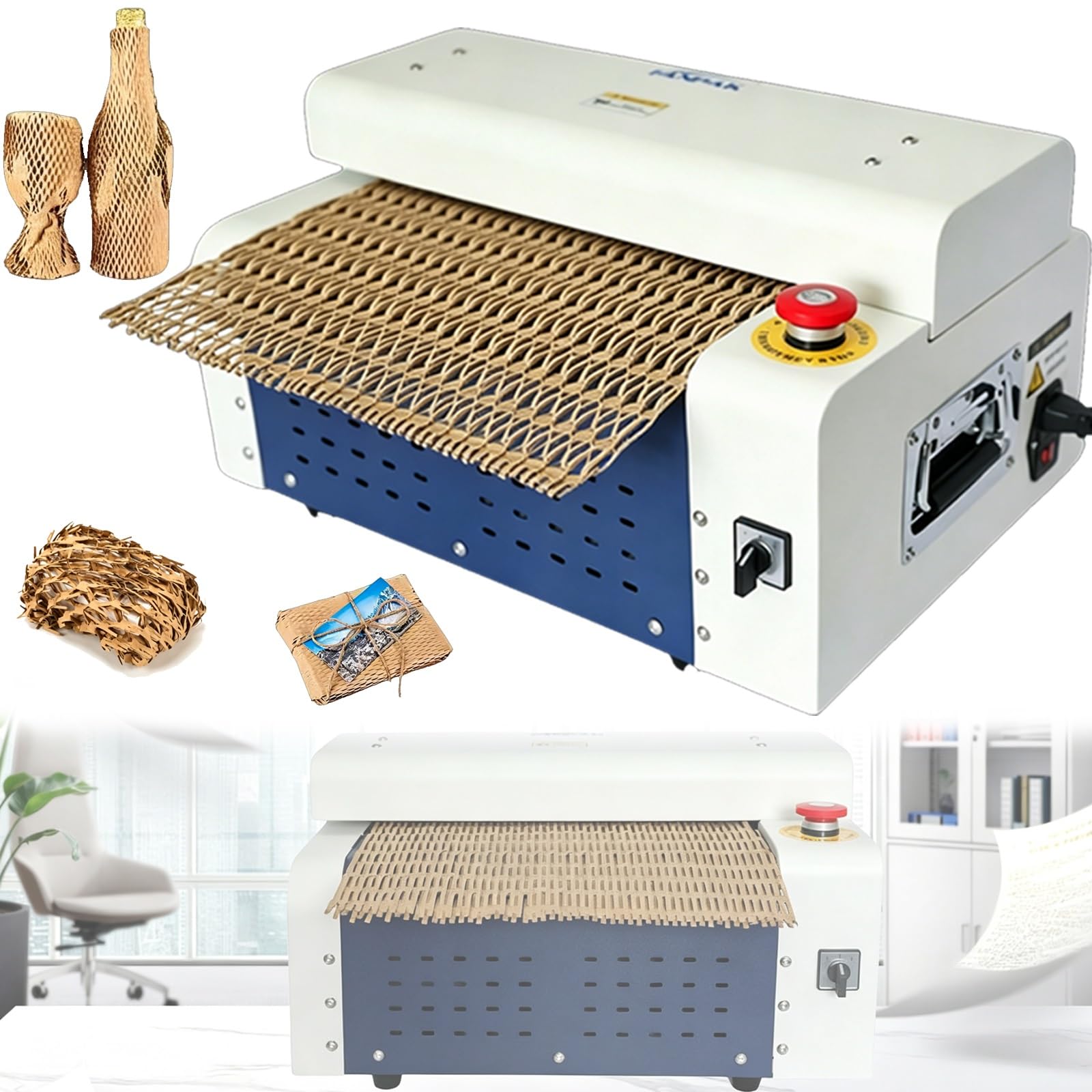 Trituradora de cartón, cortador de papel kraft, máquina expansible de caja de cartón con mango ergonómico para cojín de envío y embalaje de almacén, 576 toallitas en total