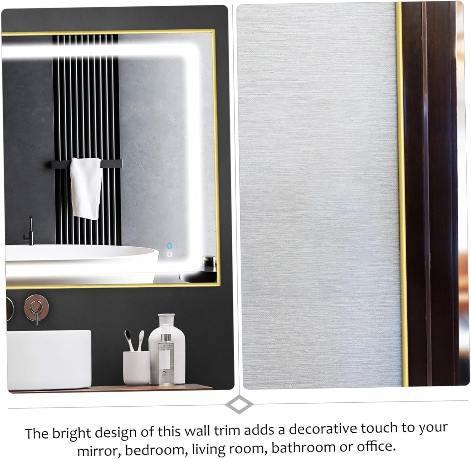 balacoo 6rolls Flexible Trim Moulding Self-Adhesive Wall Molding for Mirror Frame Cabinet and Home Decor Tear-Resistant PVC Easy Installation Elegant Design