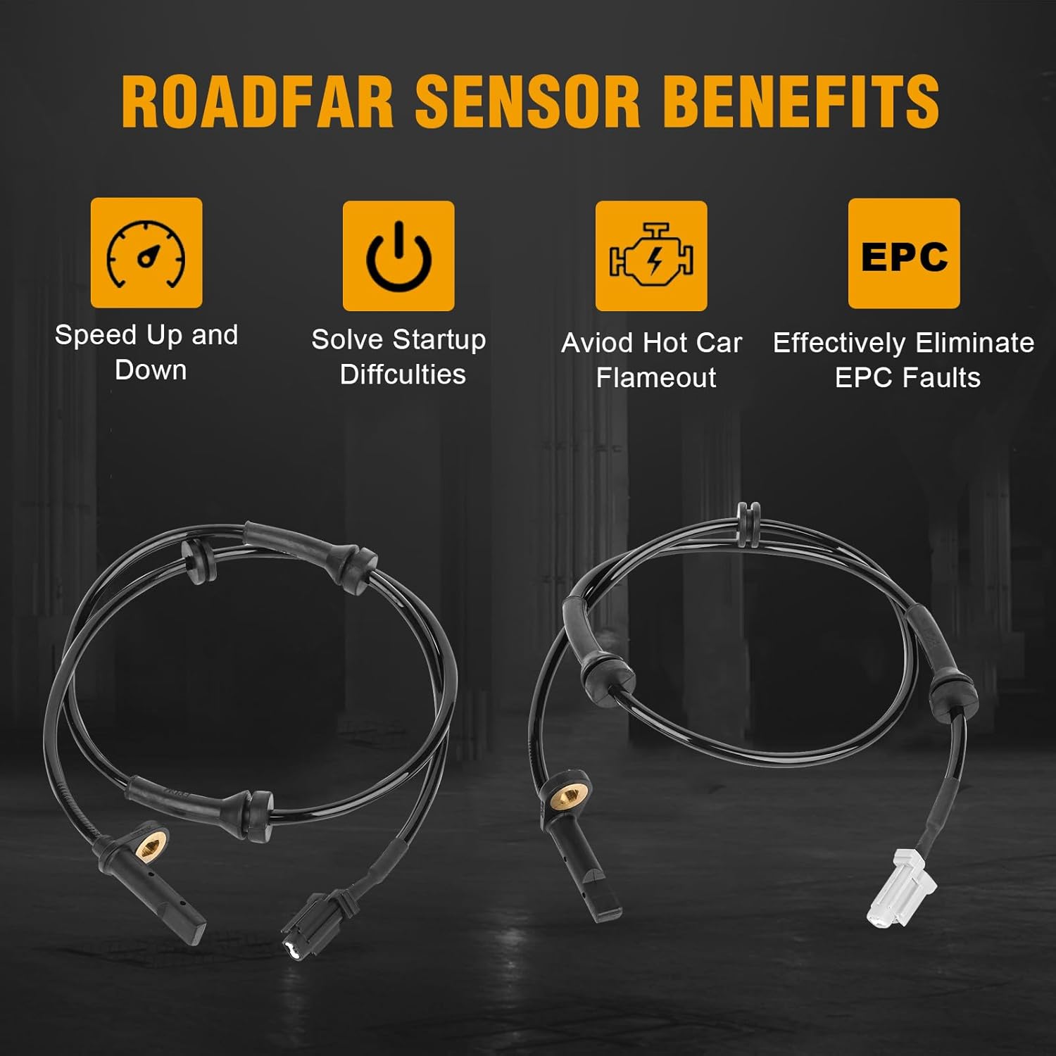 ROADFAR 2PCS Front Left & Right ABS Wheel Speed Sensor Fit 2007-2012 for Nissan Sentra ALS1802 ALS1803