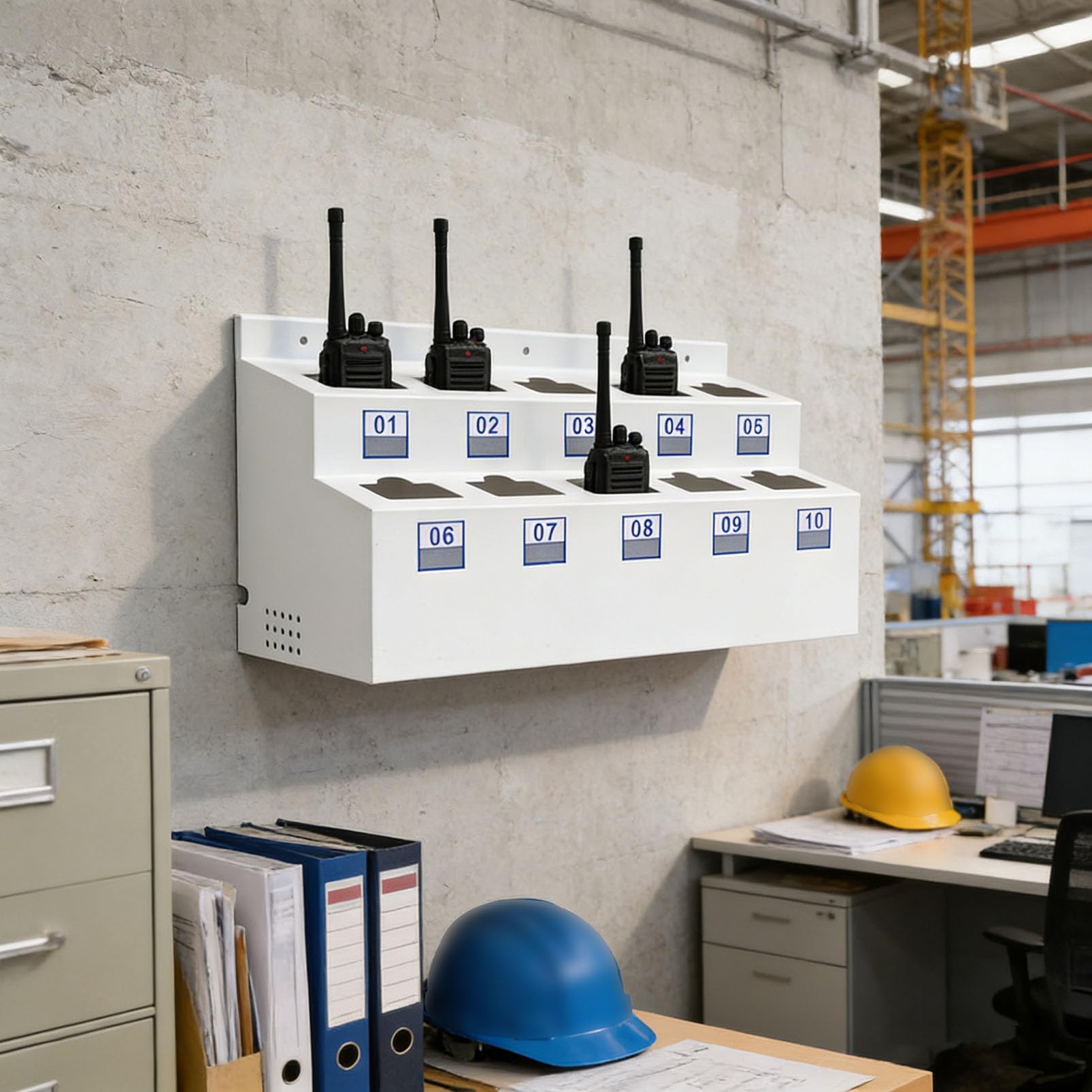 Supporto da Parete per walkie Talkie, Organizer Universale per Radio ricetrasmittenti a Due Vie per impieghi gravosi con Etichette numerate, Dispenser per Radio per Ufficio, Magazzino, sicur