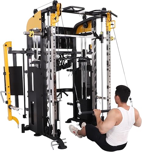 Miniatura 6 de Altas Strength Smith - Máquina con brazos de palanca, relación de polea 2:1, barra de dominadas, barra de dominadas, entrenamiento de fuerza