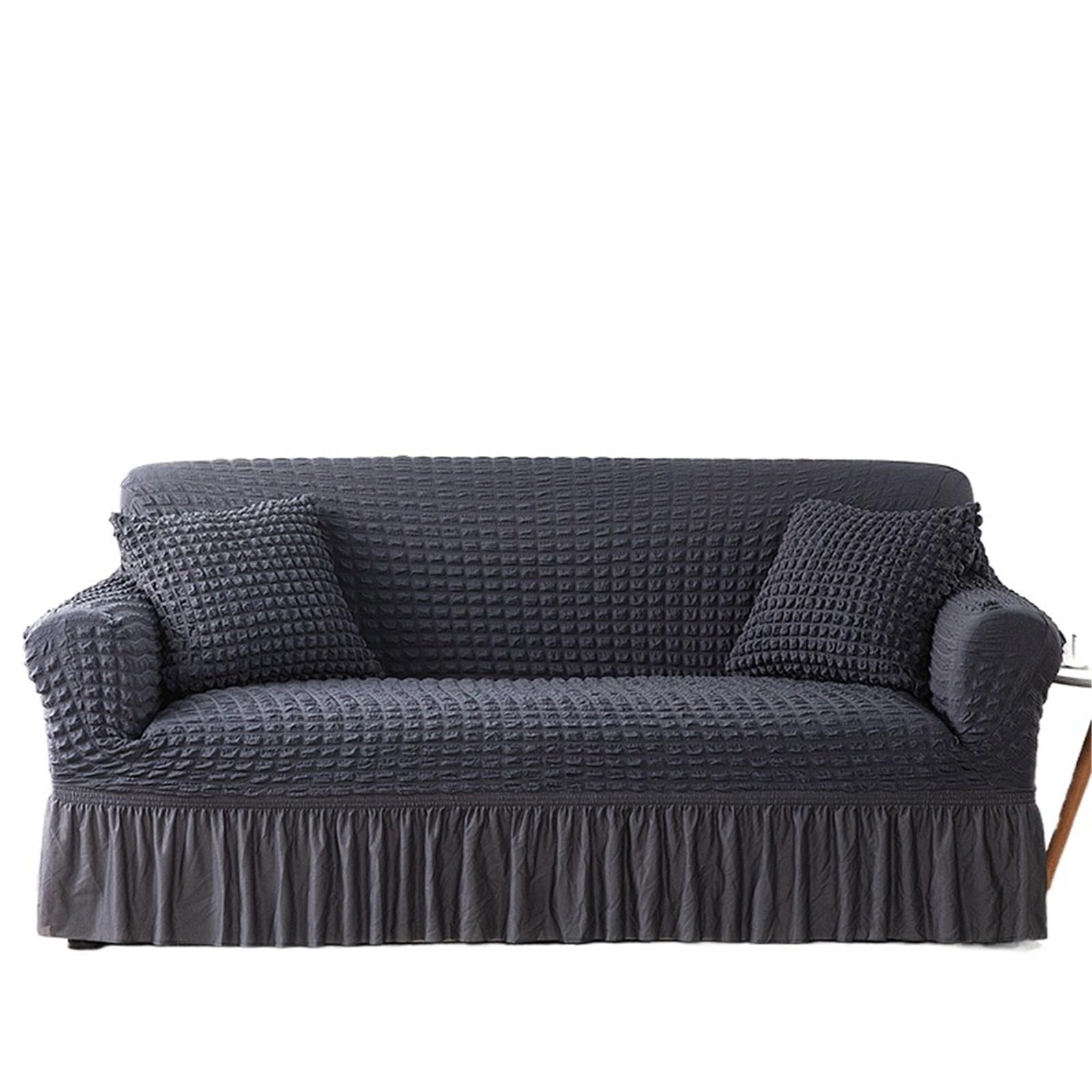 SUBLXPoten Sofa Cover with Skirt Sofa Slipcover with Skirt Easy Fitted Cover for Living Room Couch Washable Elastic(Color 1,L 170-230cm)