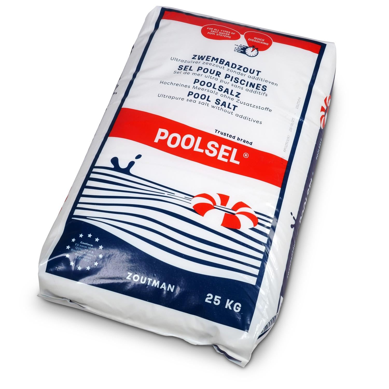 POOLSEL® Salz zur Salzelektrolyse - Hochwertiges hochreines Salz für eine perfekte Wasserqualität in Schwimmbädern - Salzwasser Chlorherstellung durch Elektrolyse mit Meersalz (25 Kg)