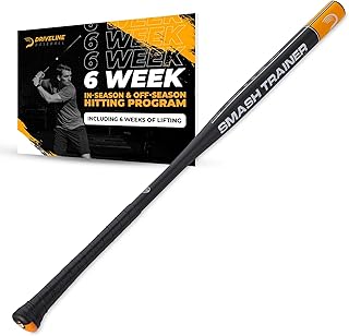 Driveline Baseball Skinny Smash Training Bat - 1.5" Barrel, 33" Aluminum Practice Bat for Enhanced Contact Precision and Barrel Control + Free 6-Week Hitting Program
