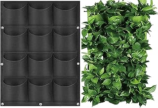 12 Pocket Vertical Wall Garden Planter,Wall Hanging Planting Bags for Ga...