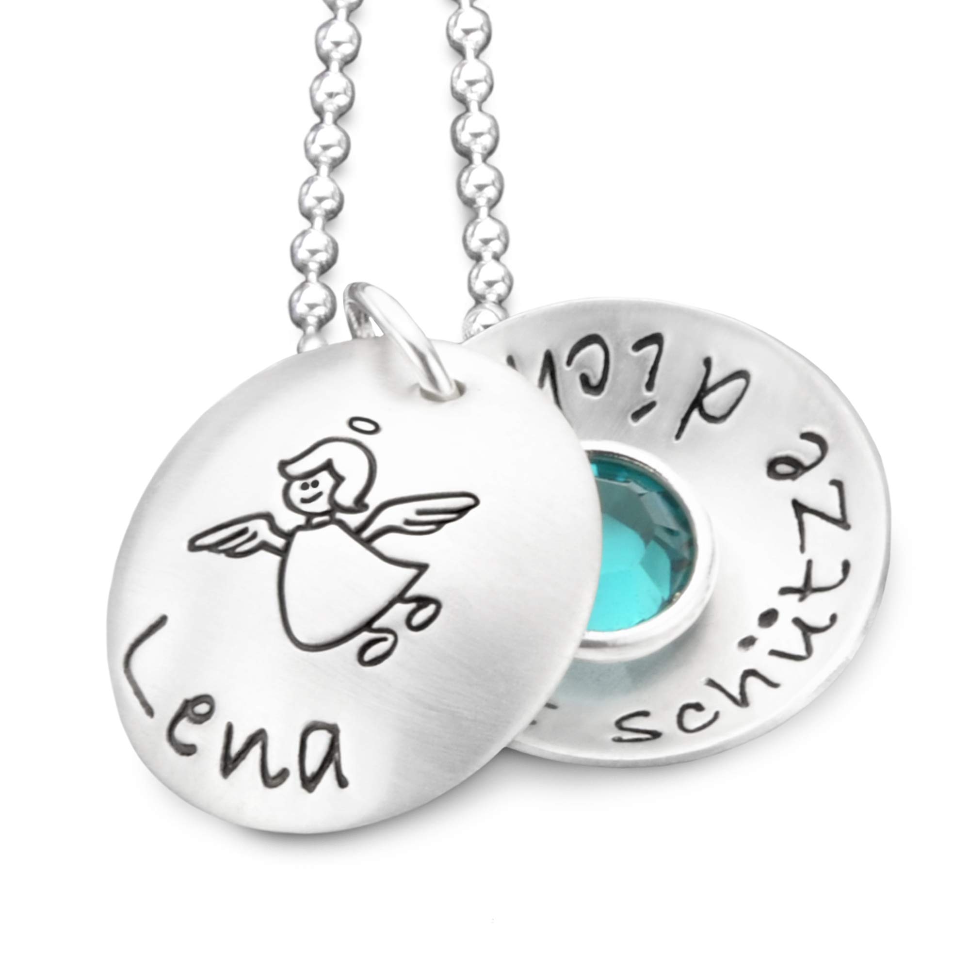 Taufkette GOTT SCHÜTZE DICH Mädchen personalisiert 925 Silber